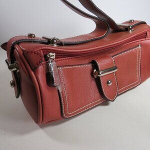 Bellerose Terracotta Leather Baguette Bag with Key Charm